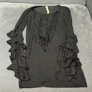 Ruffle Black Top